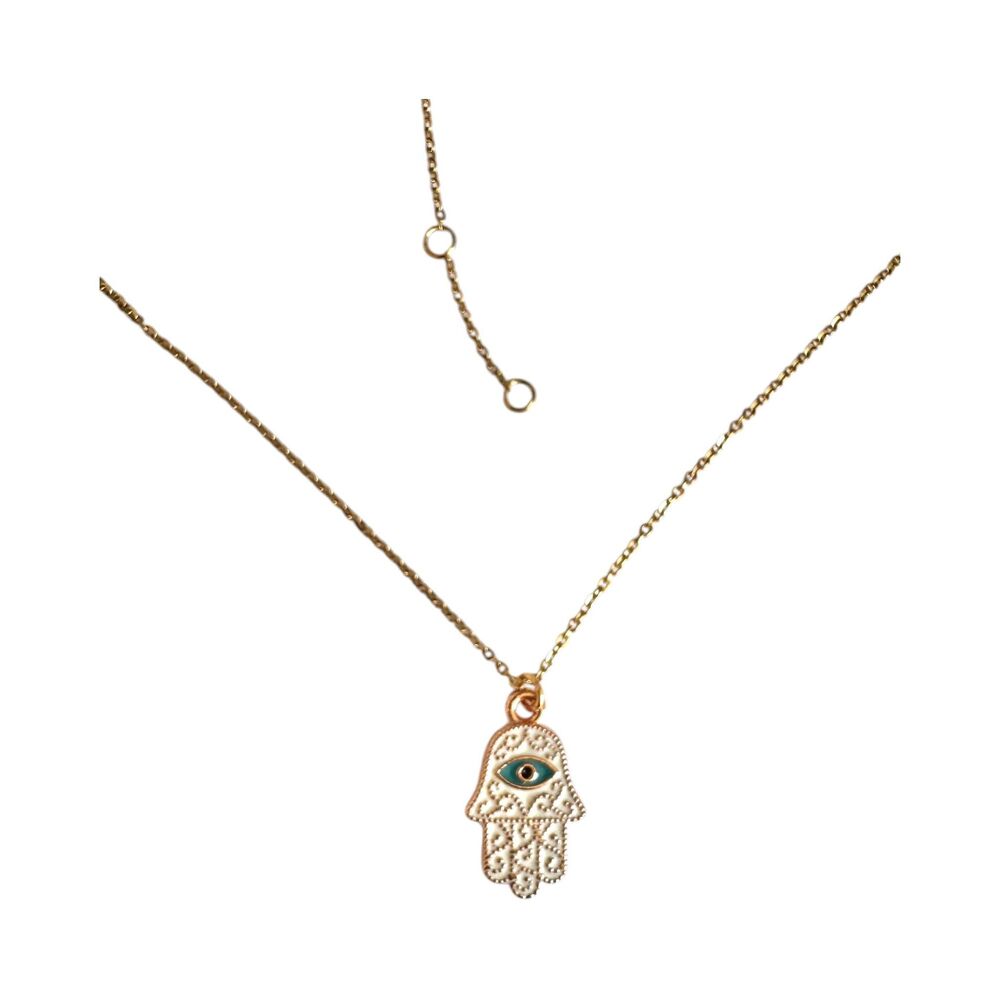 Indio Jewelry Hamsa Hand Evil Eye Pendant Necklace #7104